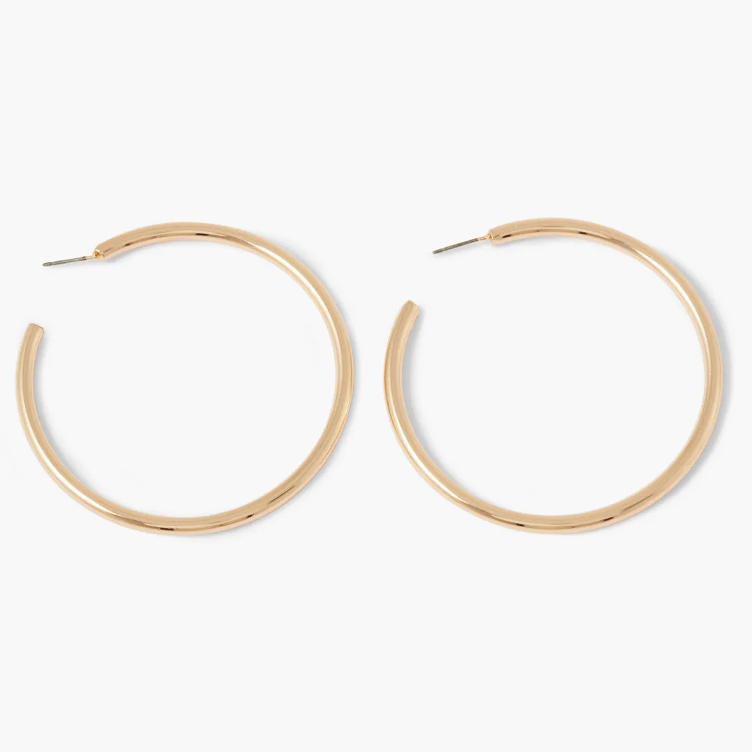 Cheap Grandes créoles dorées 65mm Boucles D'Oreilles