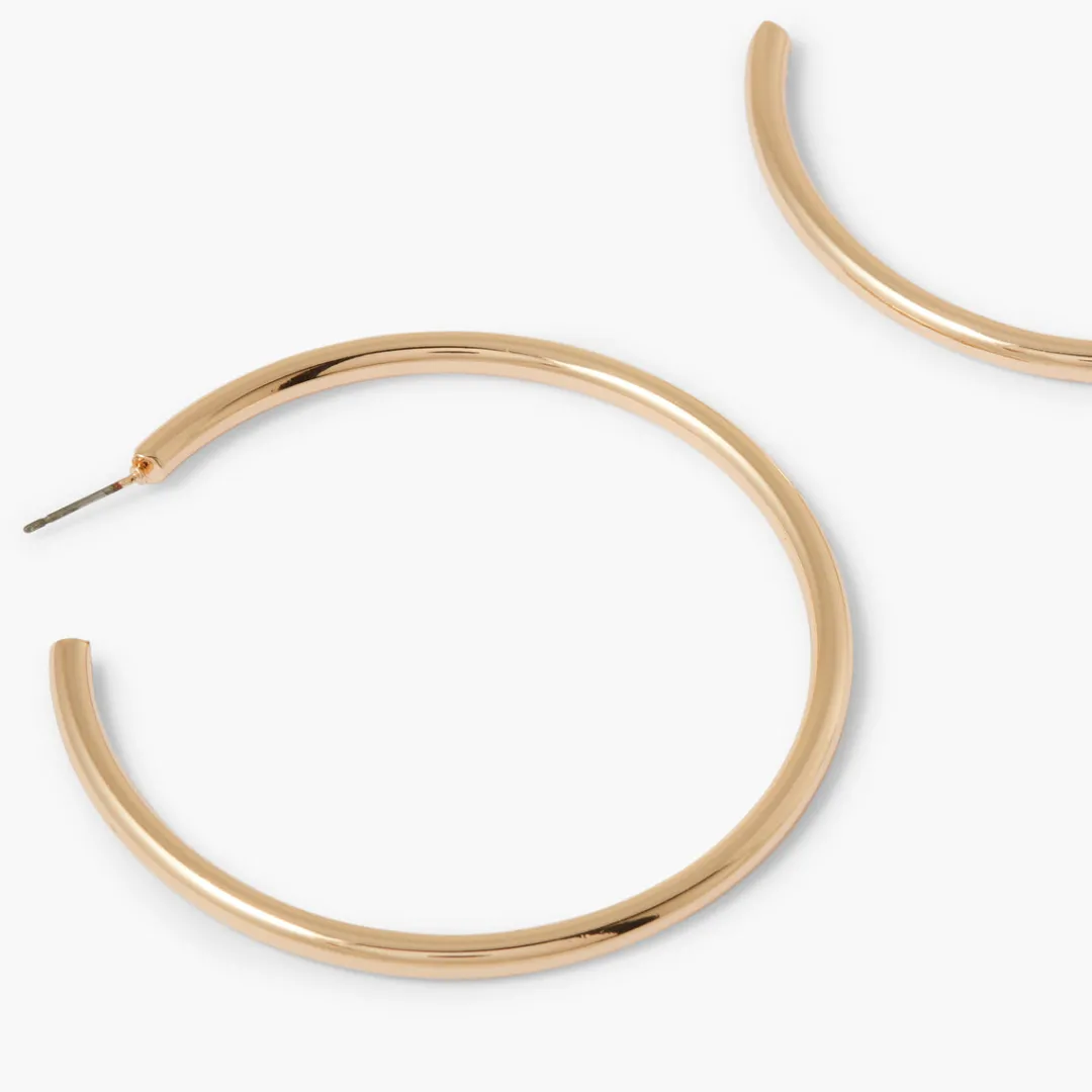 Cheap Grandes créoles dorées 65mm Boucles D'Oreilles