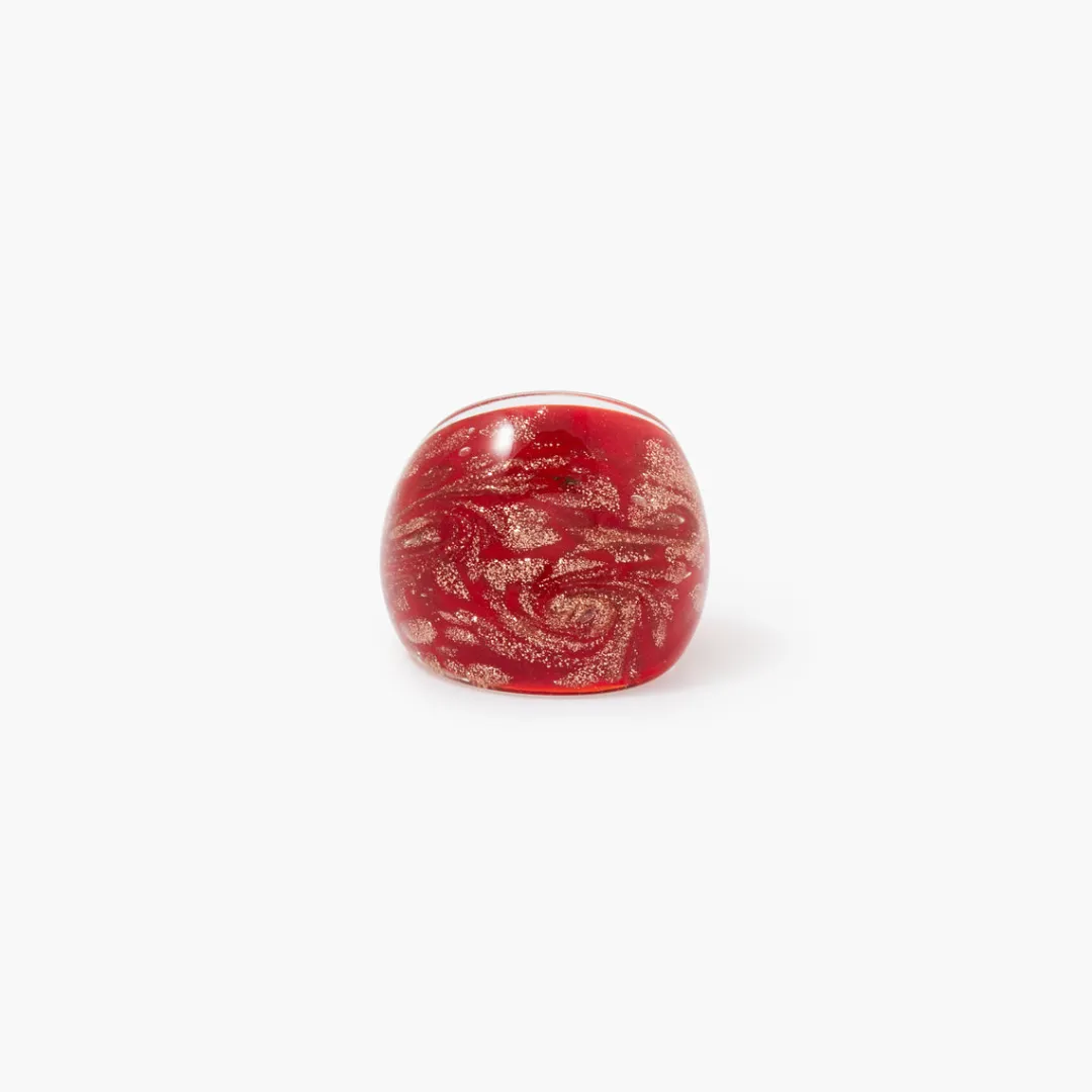 Cheap Grosse bague en verre Bagues
