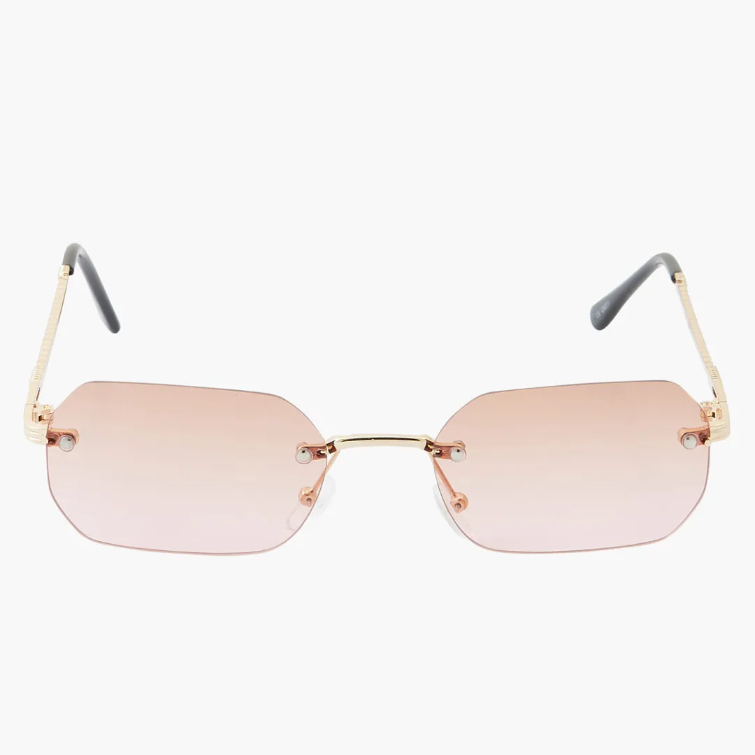 Hot Lunettes de soleil rectangulaires métalliques Lunettes De Soleil