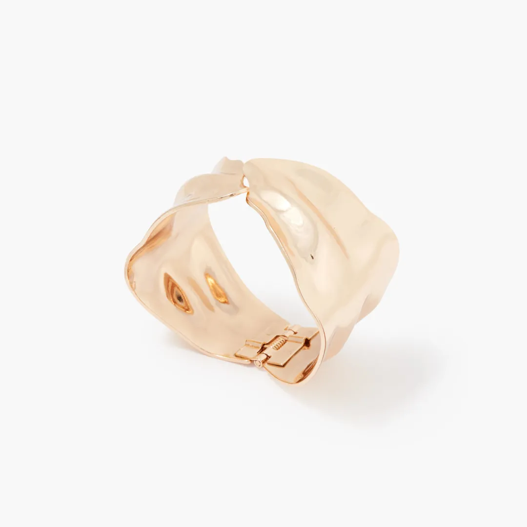 Best Sale Manchette articulée en métal froissé Bracelets