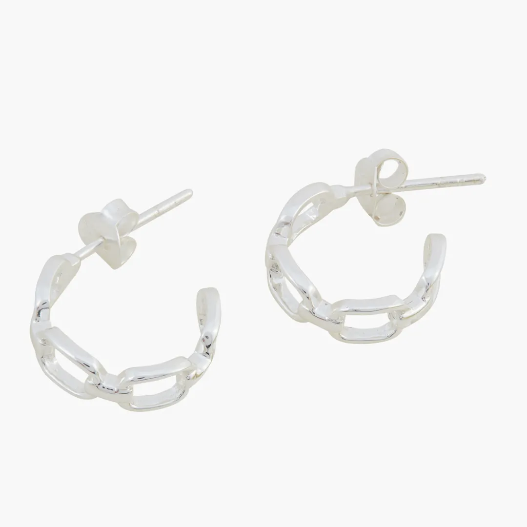Outlet Mini-créoles maillons Argent Garanti Boucles D'Oreilles | Boucles D'Oreilles