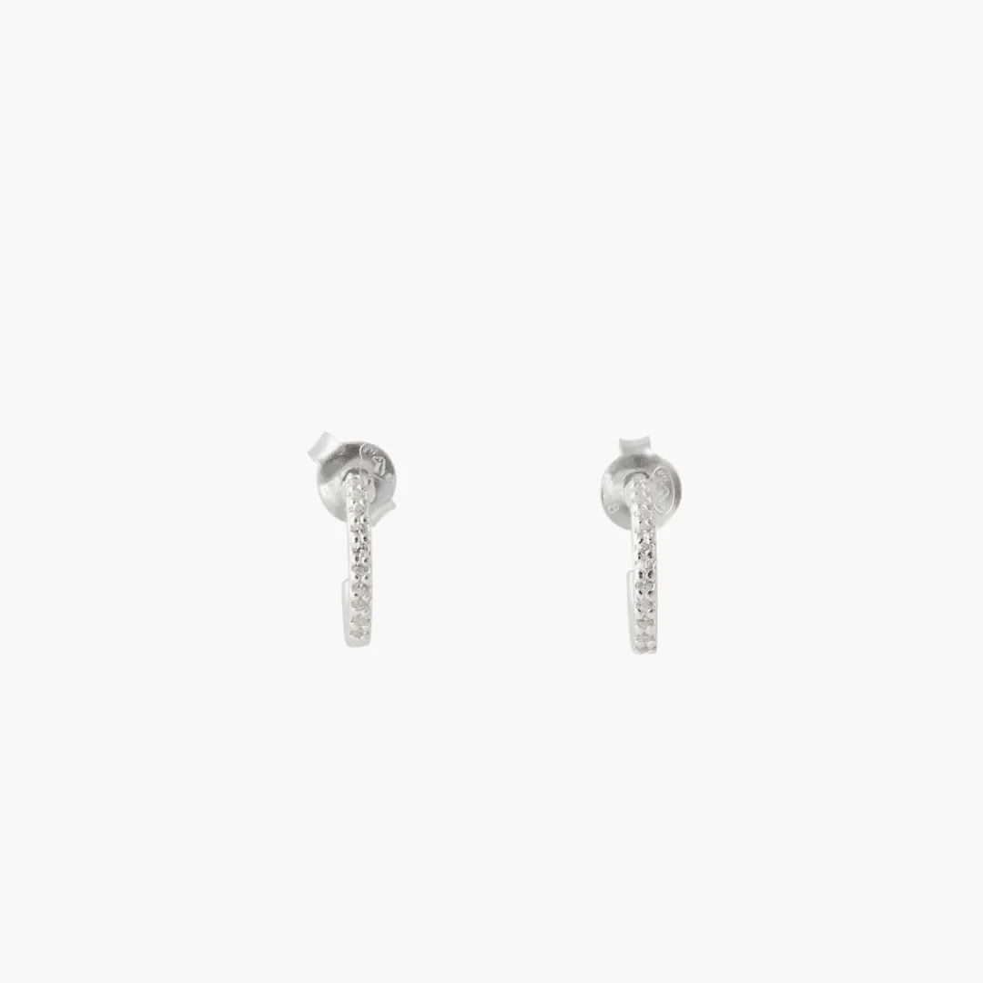 Cheap Mini-créoles zirconium Argent Garanti Boucles D'Oreilles | Boucles D'Oreilles