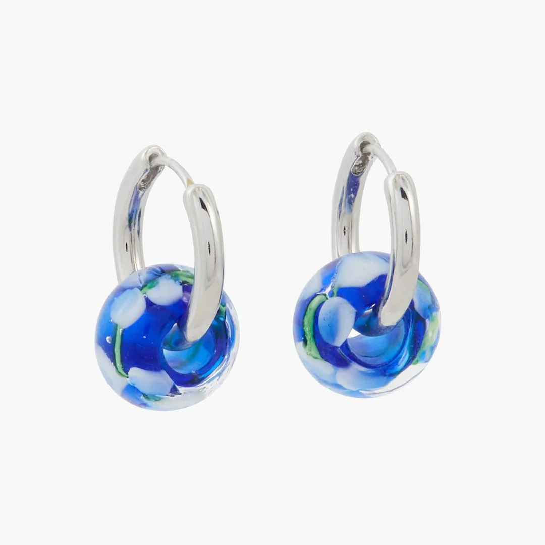 Clearance Petites créoles perle en verre Boucles D'Oreilles