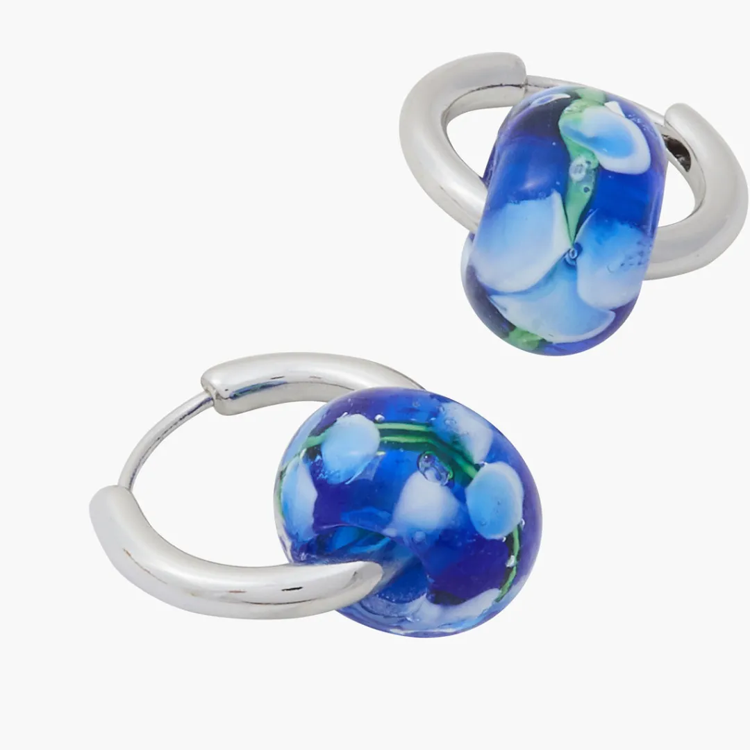 Clearance Petites créoles perle en verre Boucles D'Oreilles