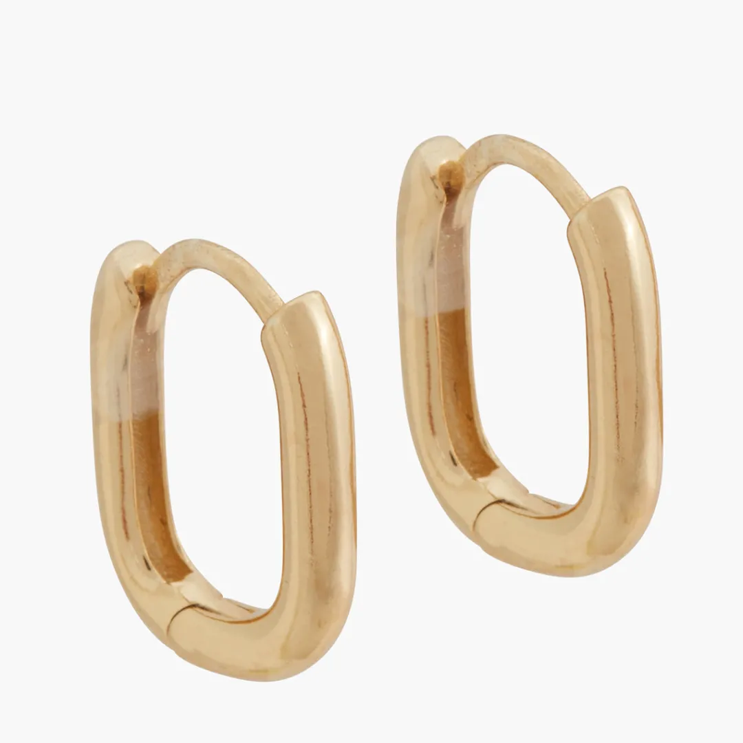 Sale Petites créoles rectangles Argent Garanti Boucles D'Oreilles | Boucles D'Oreilles