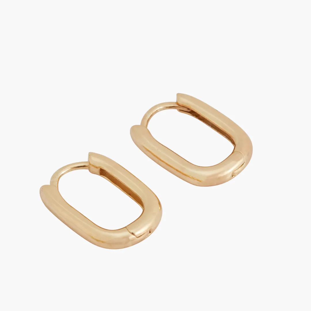 Sale Petites créoles rectangles Argent Garanti Boucles D'Oreilles | Boucles D'Oreilles