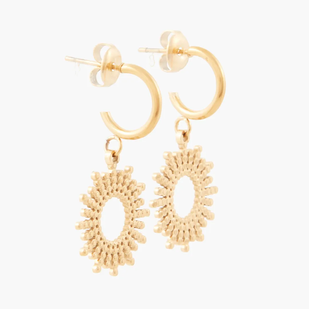 Clearance Petites créoles soleil acier inoxydable Boucles D’Oreilles | Boucles D'Oreilles