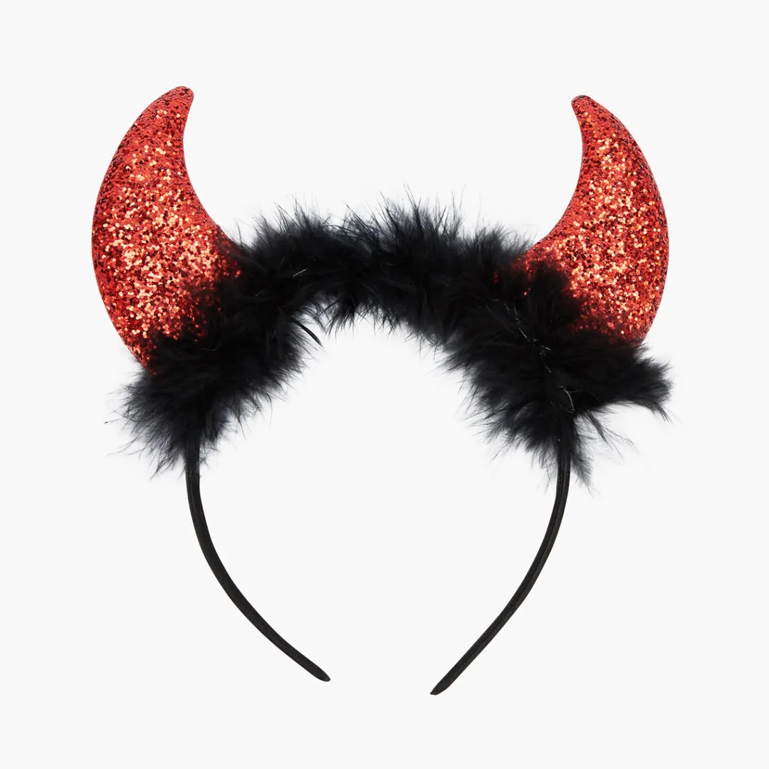 Discount Serre-tête Halloween diable cornes rouge paillettes Serre-Têtes