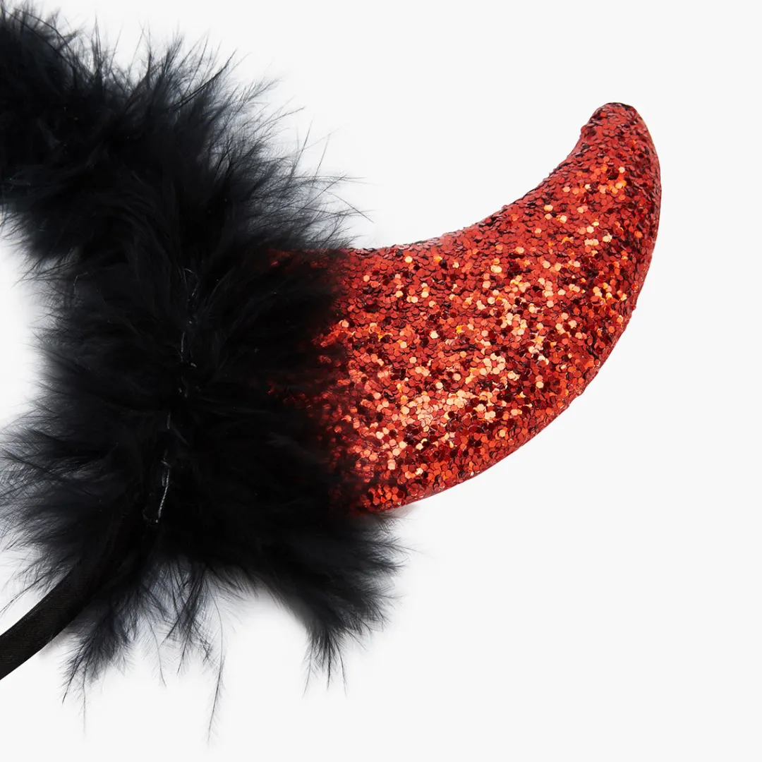 Discount Serre-tête Halloween diable cornes rouge paillettes Serre-Têtes