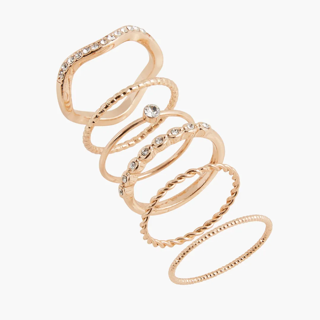 Best Sale Set de 6 bagues à strass Hedonist Bagues