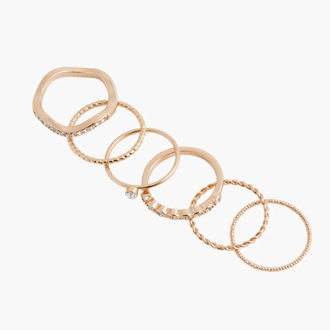 Best Sale Set de 6 bagues à strass Hedonist Bagues
