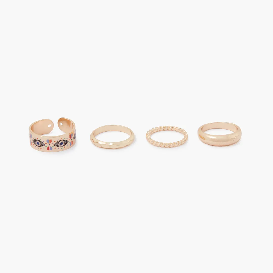 Best Set de 4 bagues assorties oeil Bagues