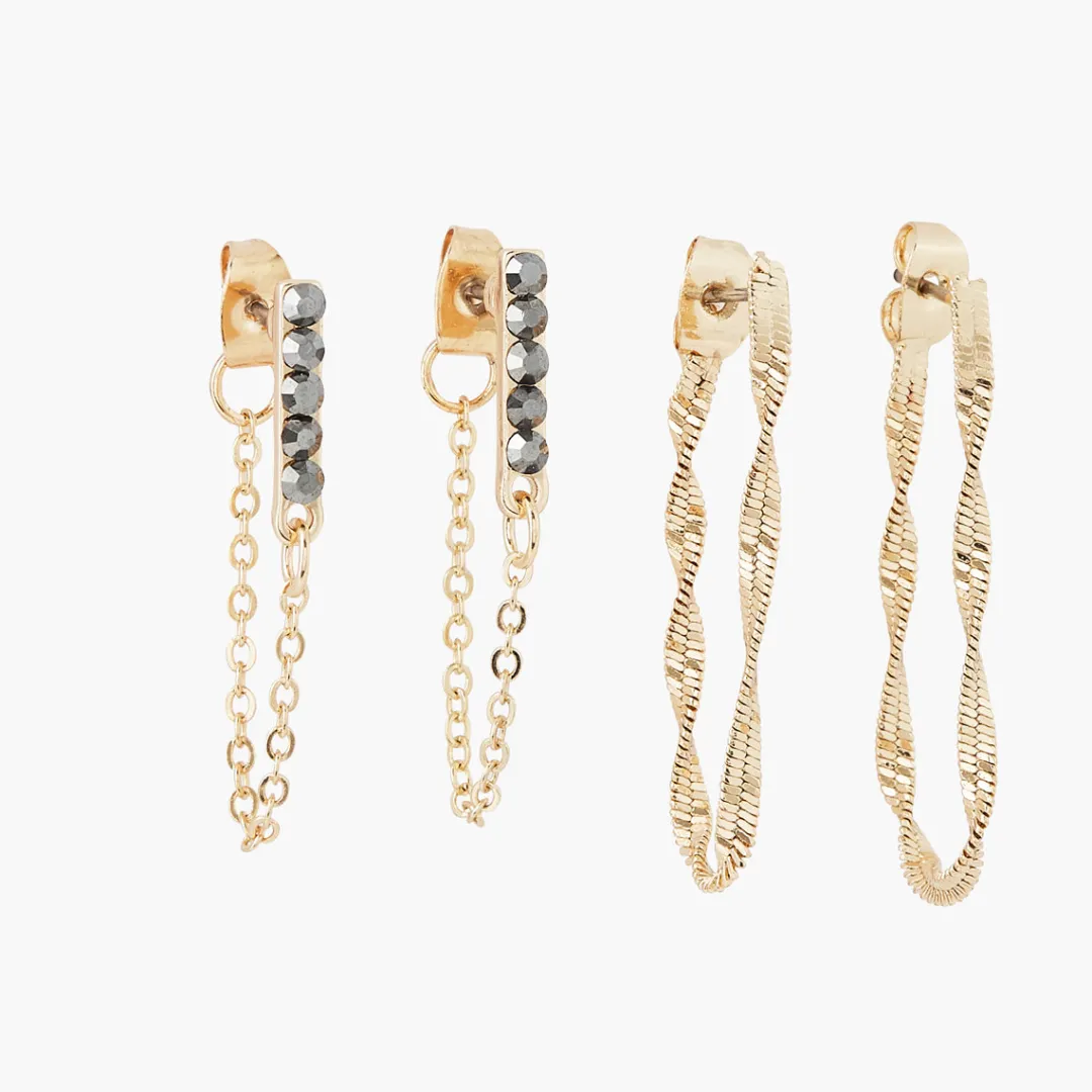 Shop Set de 2 boucles d'oreilles chaînes Boucles D'Oreilles