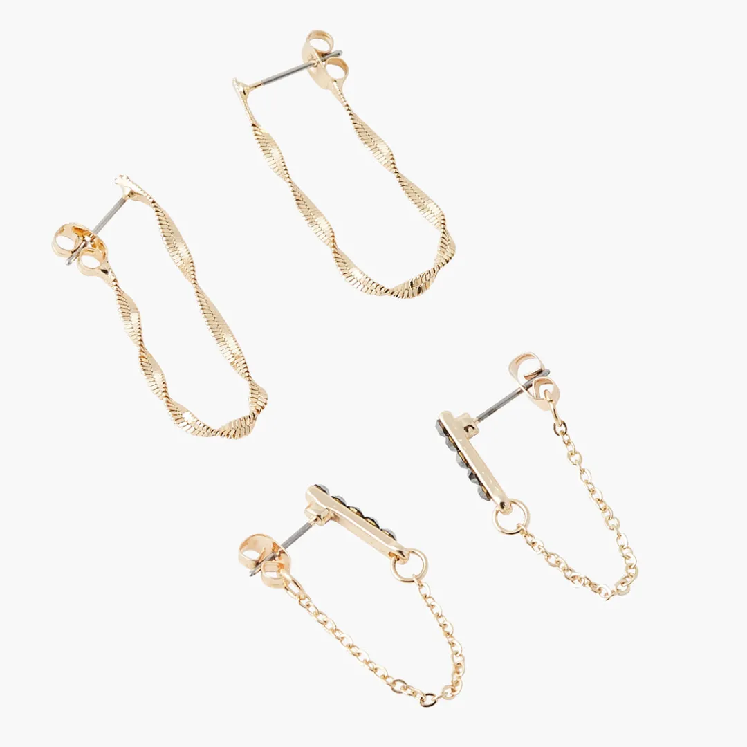 Shop Set de 2 boucles d'oreilles chaînes Boucles D'Oreilles