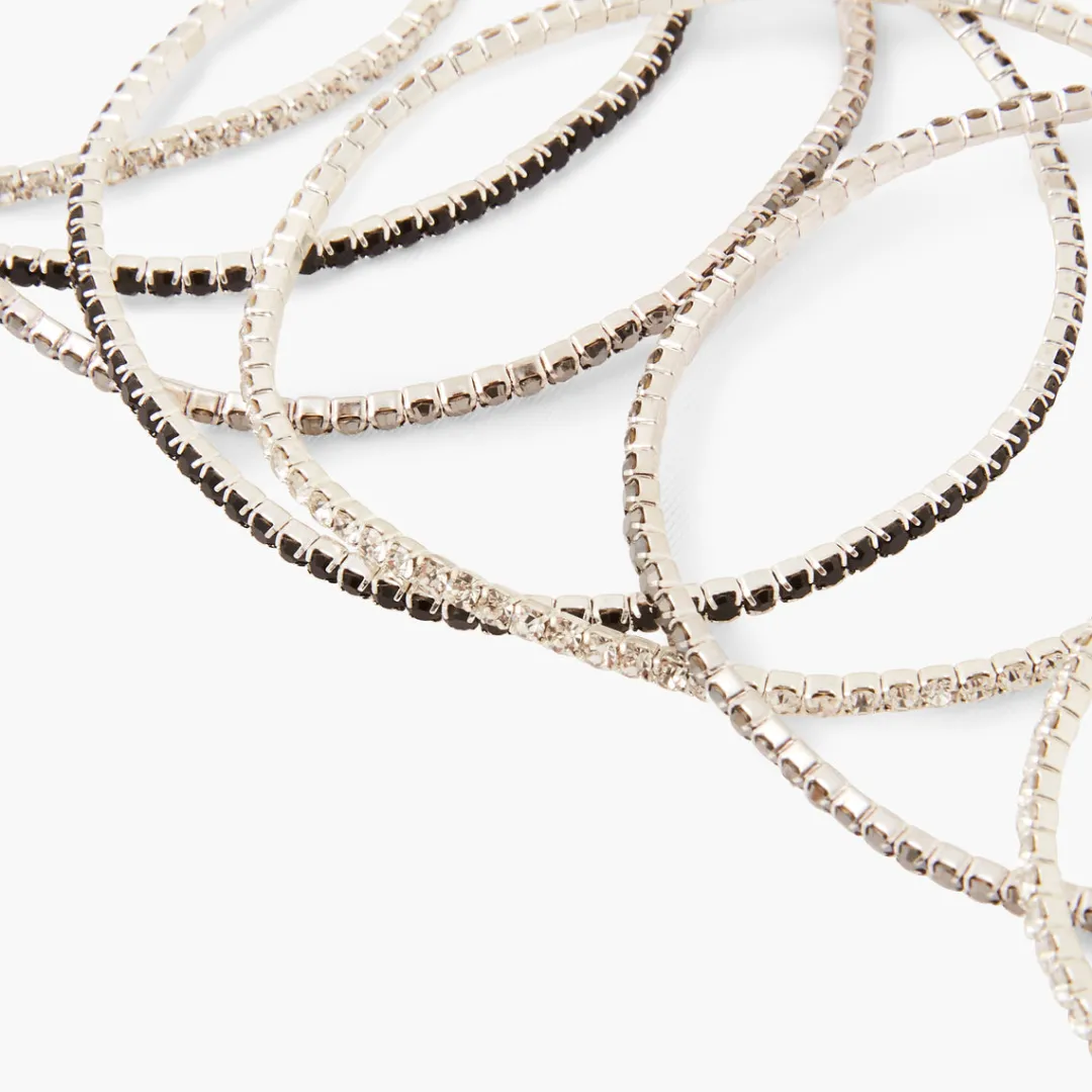 Clearance Set de 7 bracelets élastiques à strass Bracelets