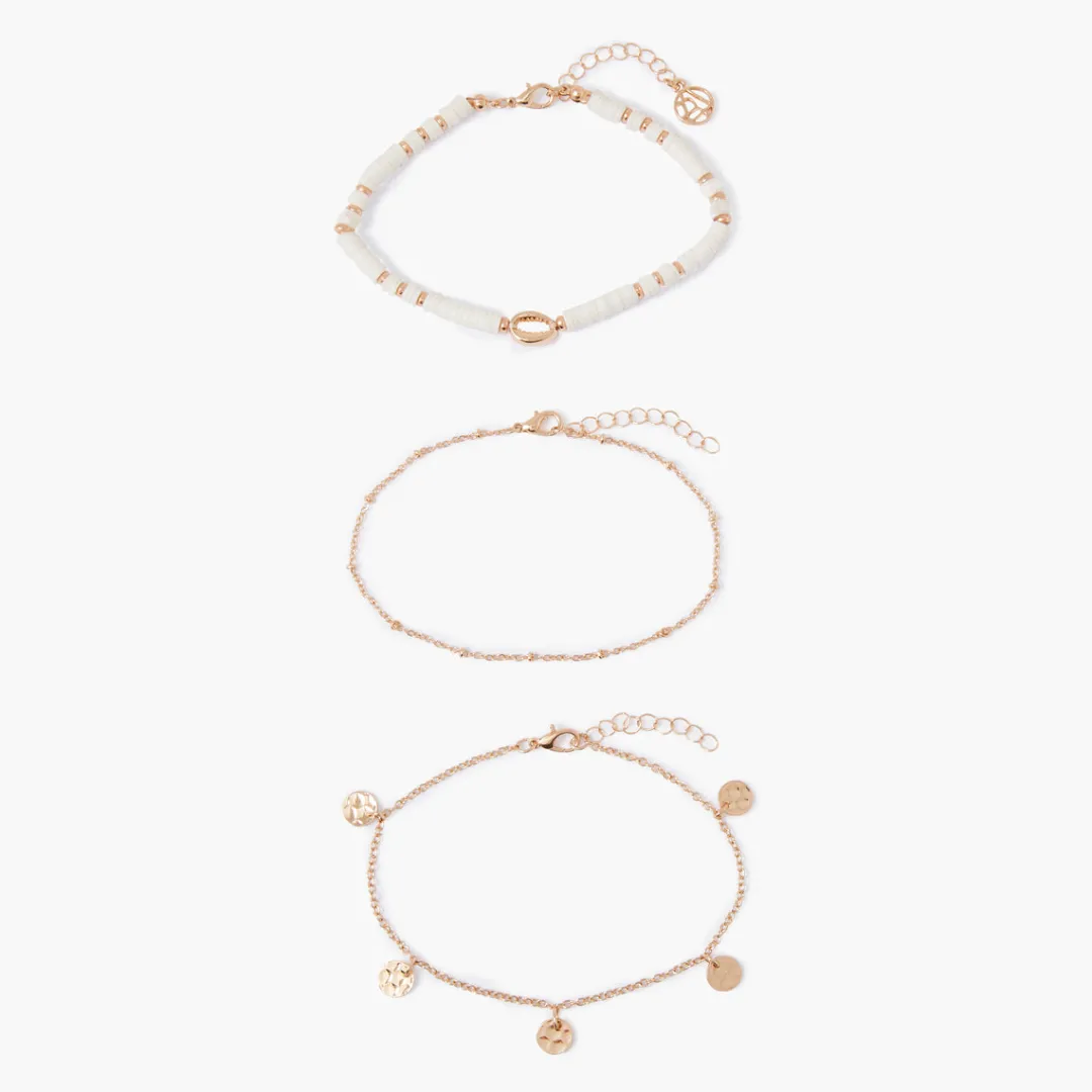 Best Set de 3 chaînes de cheville assorties Bijoux De Corps