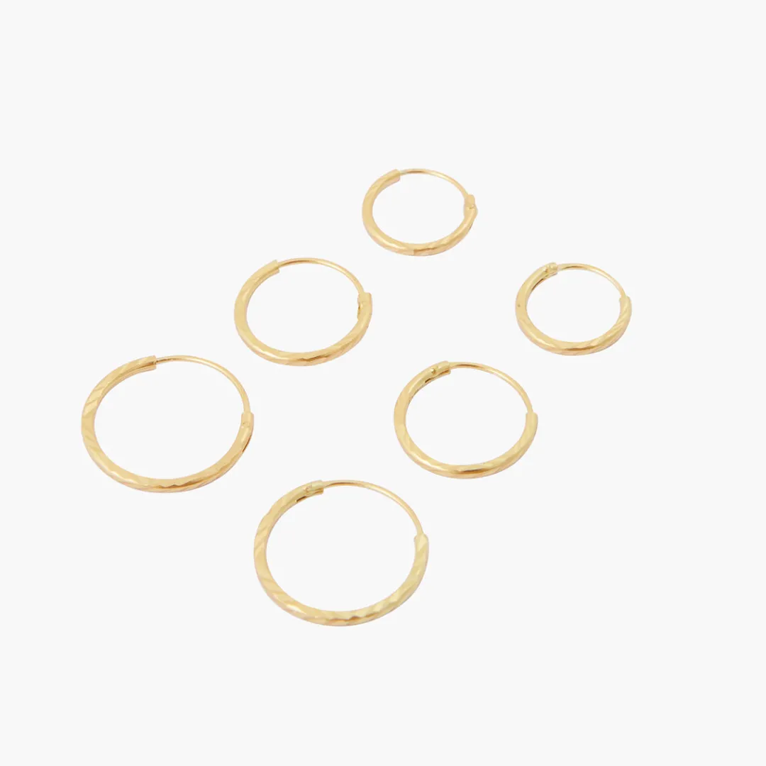 Store Set de 3 créoles Argent Garanti Boucles D'Oreilles | Boucles D'Oreilles