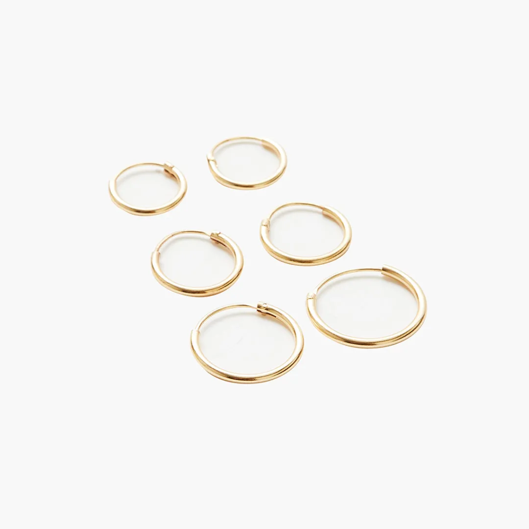 Clearance Set de 3 créoles Argent Garanti Boucles D'Oreilles | Boucles D'Oreilles