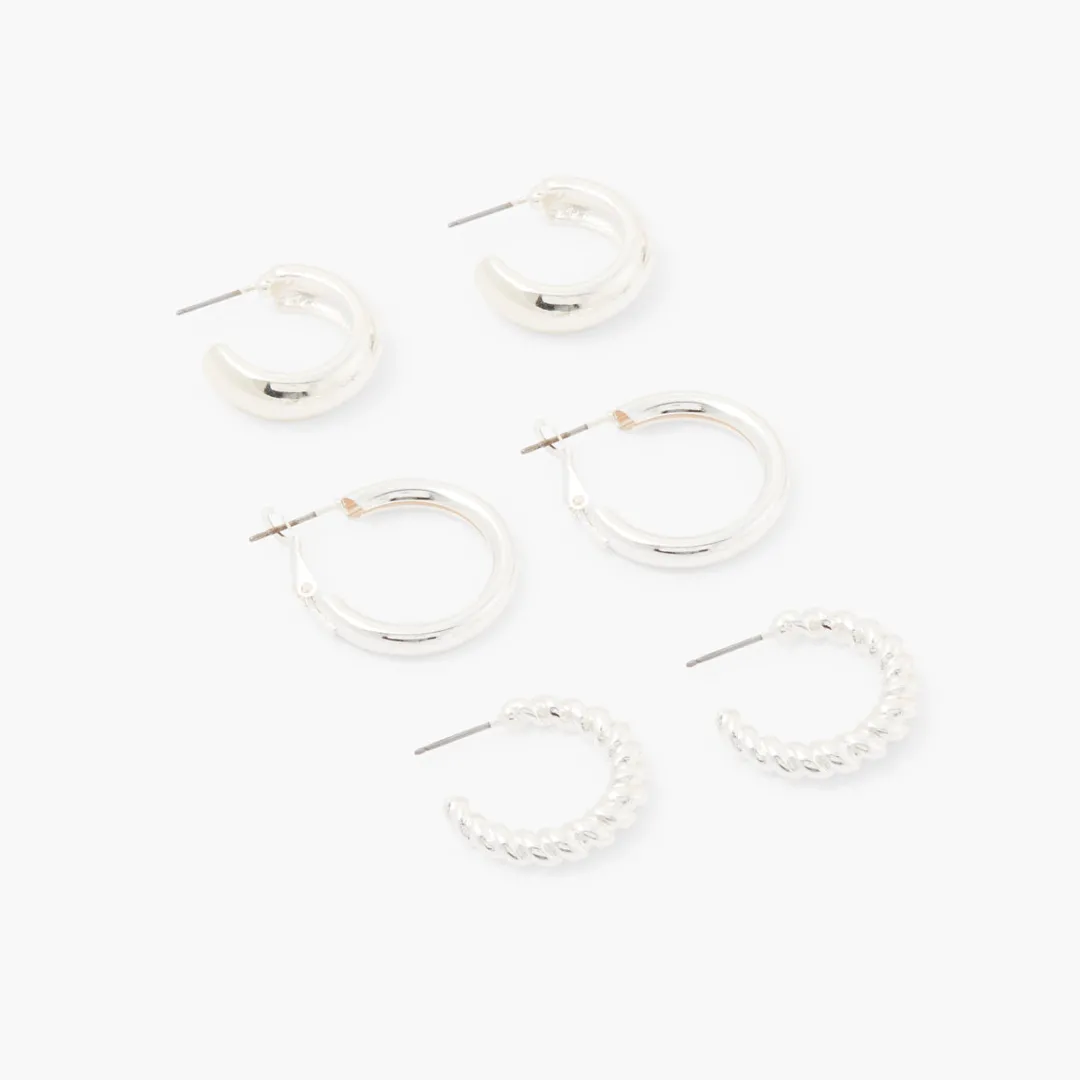 Discount Set de 3 créoles assorties Boucles D'Oreilles