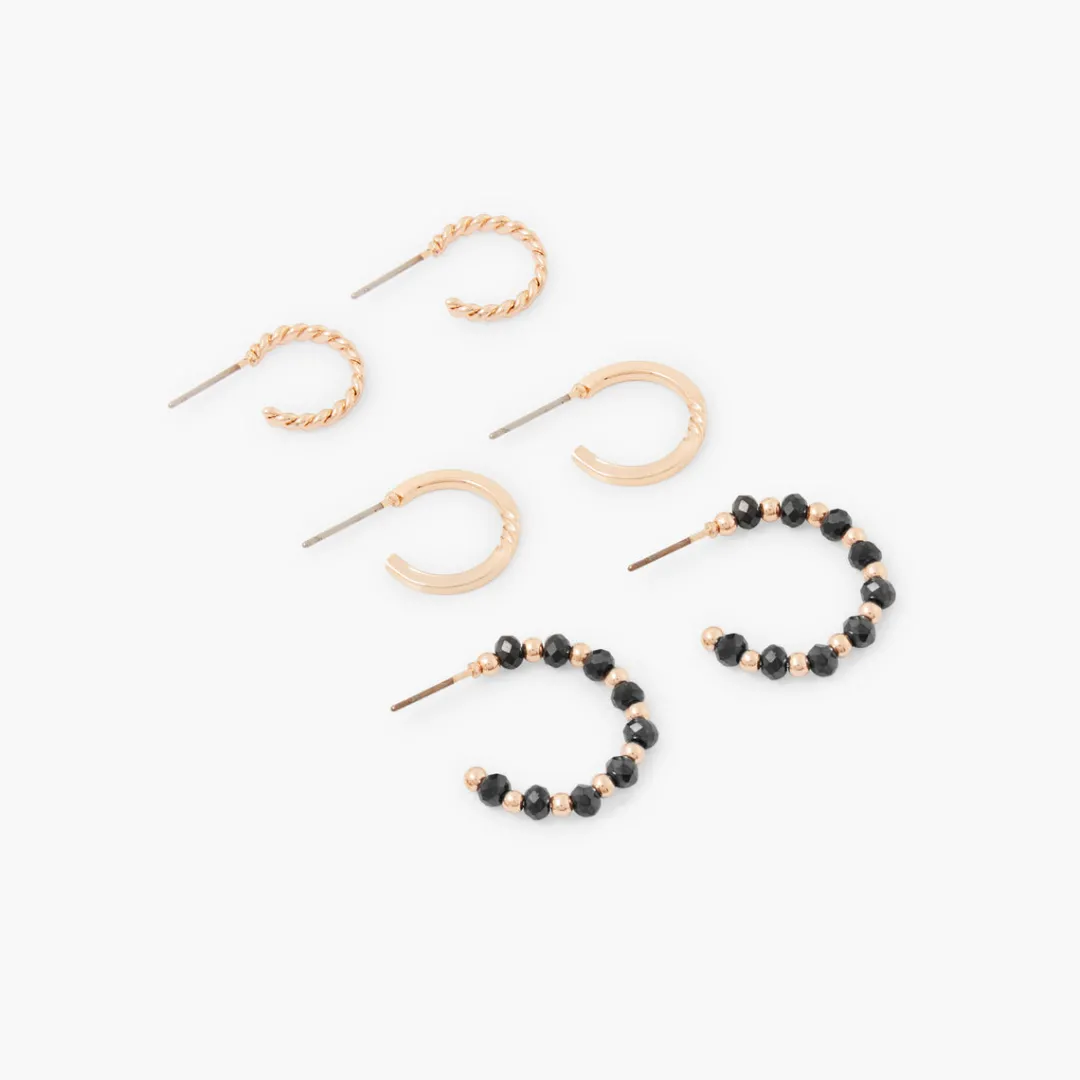 Shop Set de 3 créoles assorties Boucles D'Oreilles