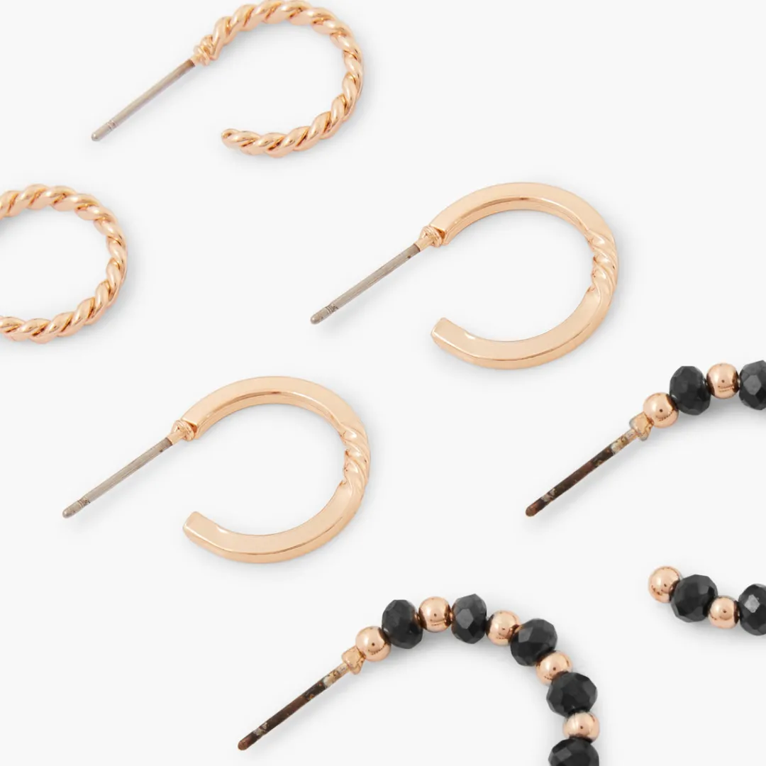 Shop Set de 3 créoles assorties Boucles D'Oreilles