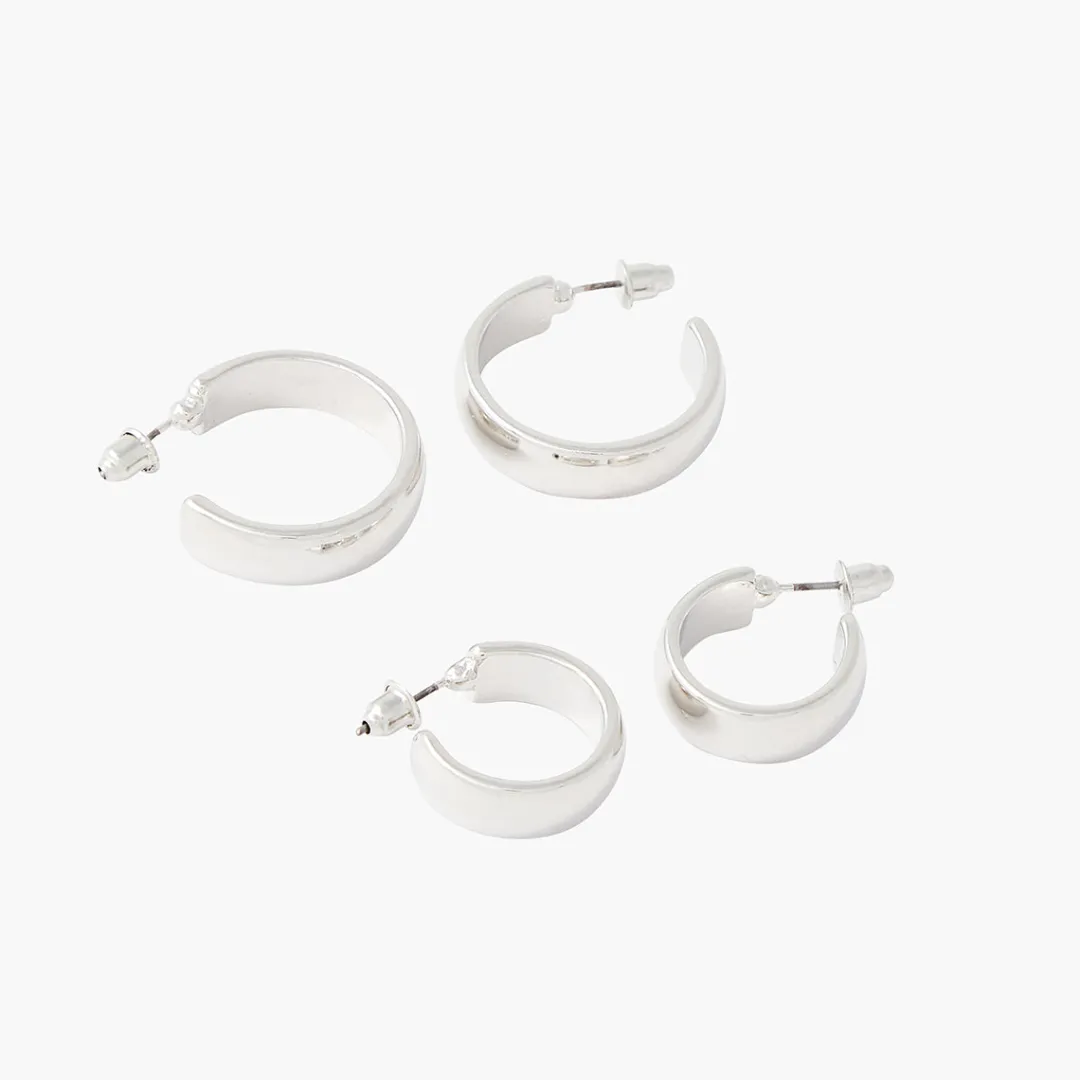 Best Set de 2 paires de créoles Boucles D'Oreilles