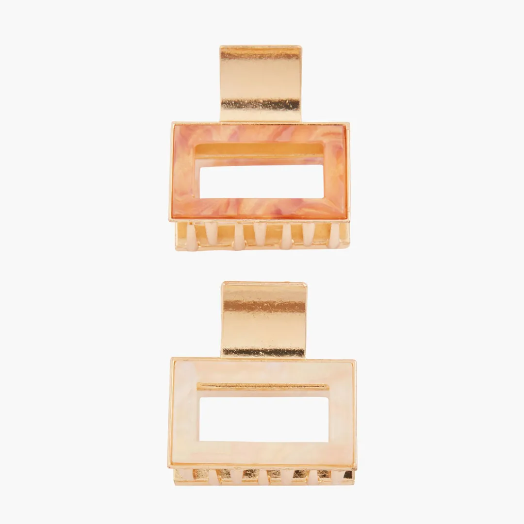 Discount Set de 2 pinces en métal et résine Pinces À Cheveux