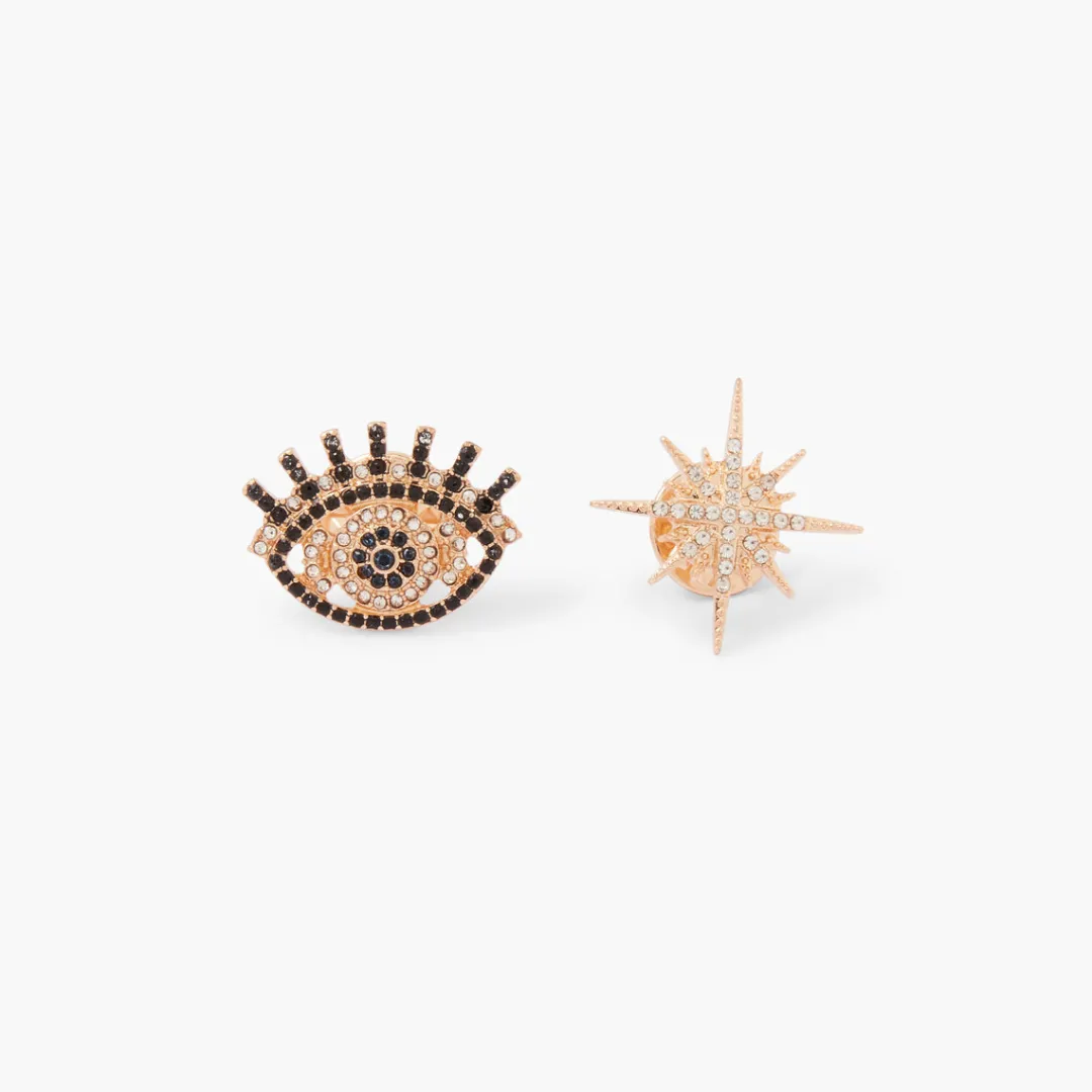 Best Set de 2 pin's oeil et strass Broches