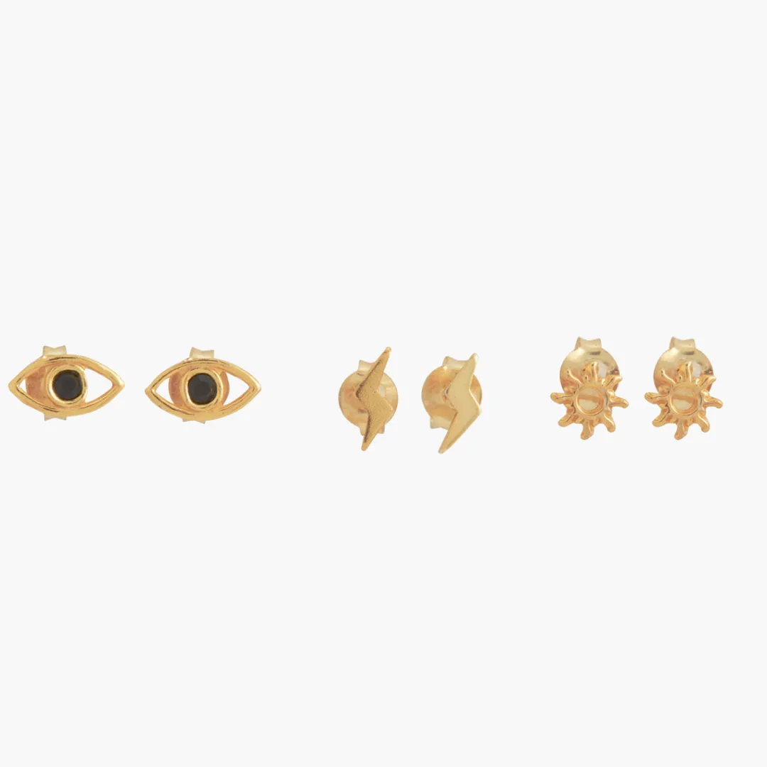 Clearance Set de 3 puces d'oreilles Argent Garanti Boucles D'Oreilles | Boucles D'Oreilles