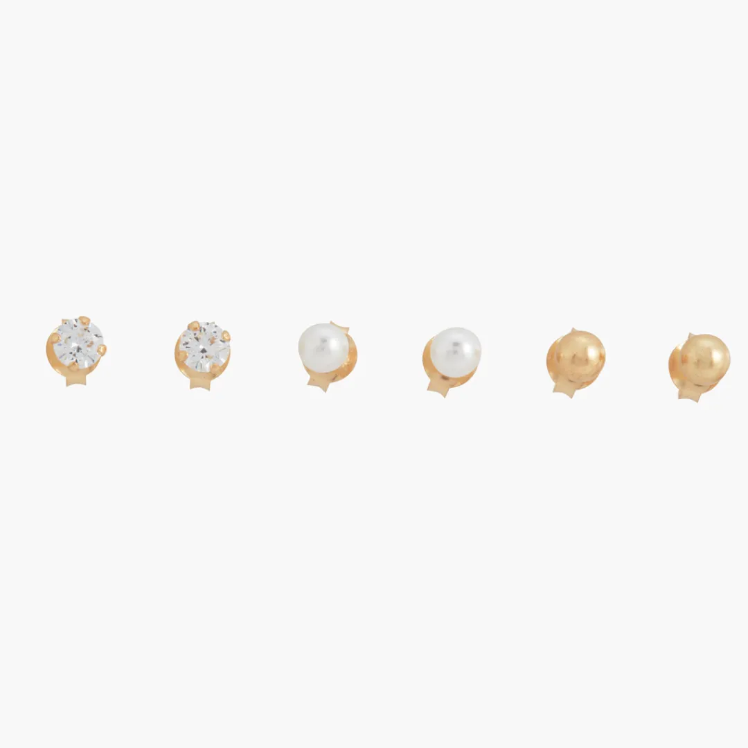 Flash Sale Set de 3 puces d'oreilles Argent Garanti Boucles D'Oreilles | Boucles D'Oreilles