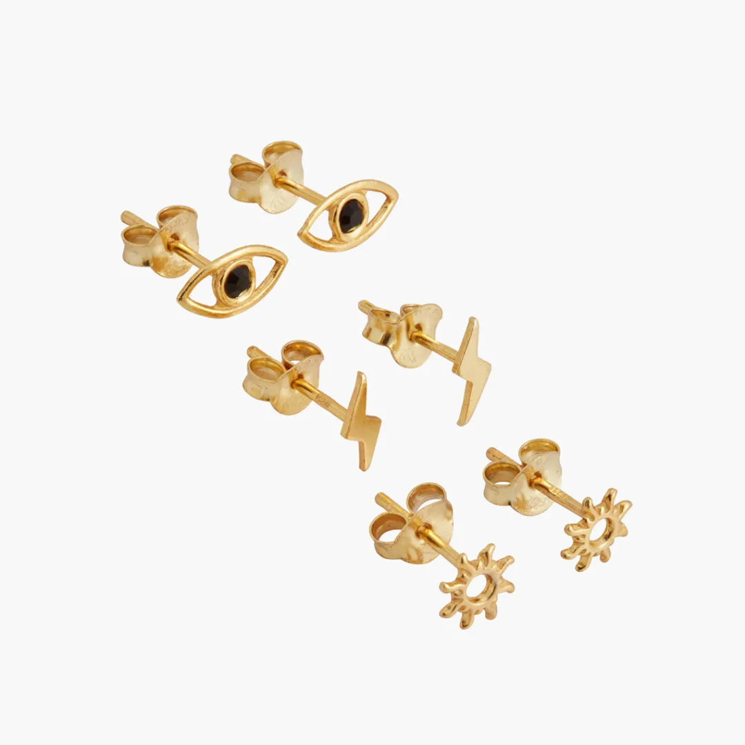 Clearance Set de 3 puces d'oreilles Argent Garanti Boucles D'Oreilles | Boucles D'Oreilles