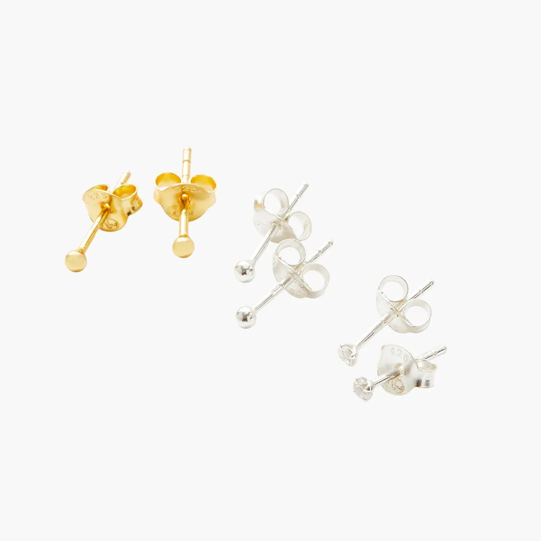 Store Set de 3 puces d'oreilles zirconium Argent Garanti Boucles D'Oreilles | Boucles D'Oreilles